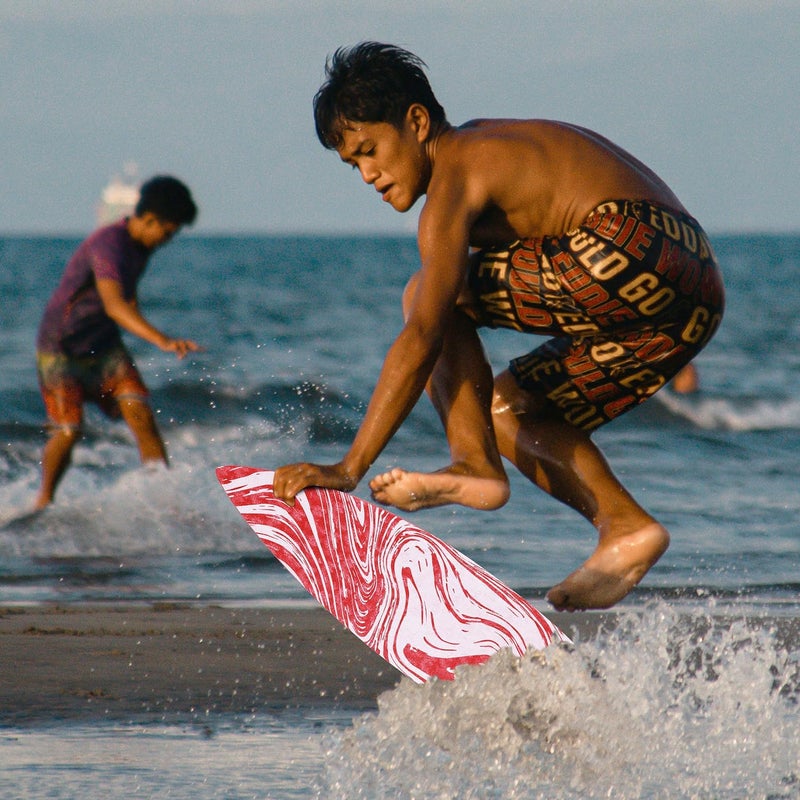 iBoard 41” Skipper Skimboard with High Gloss Coat Wooden Skim Boards for Beginners, Teenagers and Adults Beach Skimboard 3 Color Traction Pad to Choose - Image 5